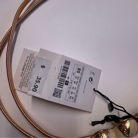 Zara Gold and Cream Heart Belt 32” - Picture 5 of 6